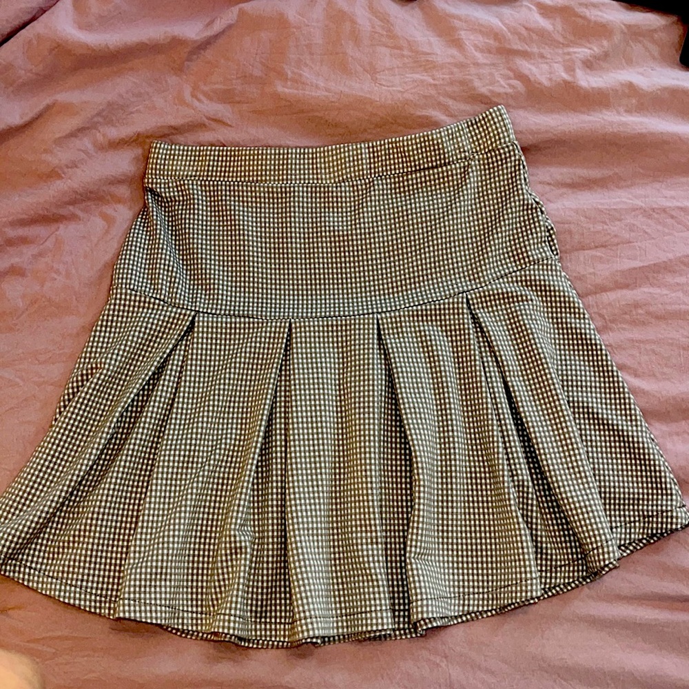urban romantics brown/white plaid skirt